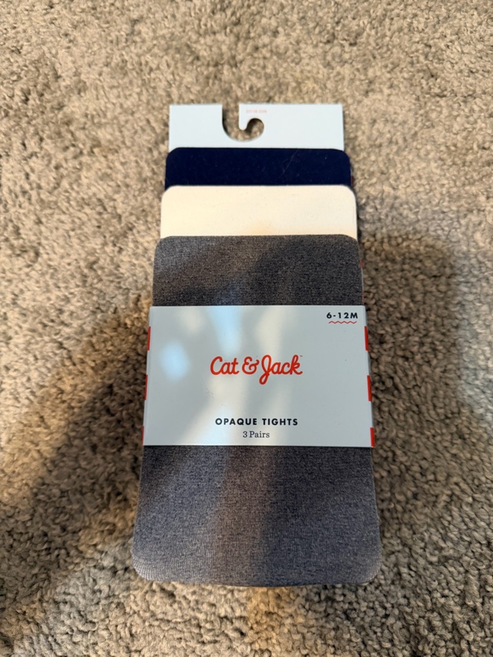 Cat & Jack Baby Opaque Tights - Navy, Cream, Gray